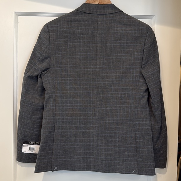 NWT Ralph Lauren Boys Charcoal Plaid Blazer - Size 12 - Picture 3 of 5